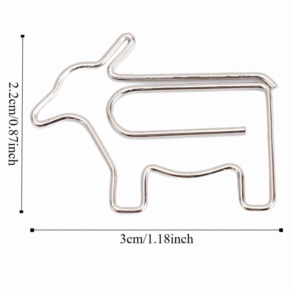 100PCS Cow Shaped Paper Clips with Storage Box Iron Wire Paper Clips Cute Paper Clips  Office Home