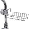Faucet Storage Rack Kitchen Stainless Steel Sink Storage Rack Household Sponge Cloth Dishwashing and Draining Rack, Hanging Basket