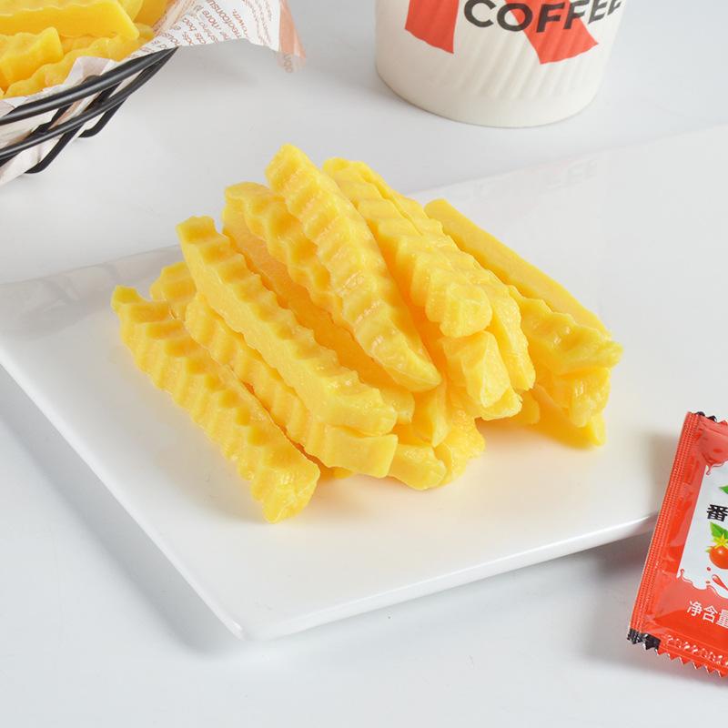 10Pcs Simulation French Fries Wolf Tooth Fries Model Food Model Burger Shop Western Food Display Props Home Decor Fake Potato