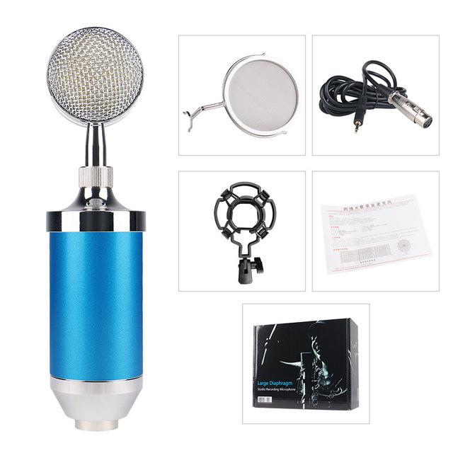 

Compact Desktop Microphone Set for Live Streaming, Singing, and Recording синій