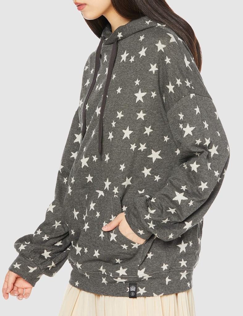Double Standard Clothing Star Print Hoodie Beige X Charcoal Size 38 To Japanese Size 0208-250-203 Women's (Equivalent 9)