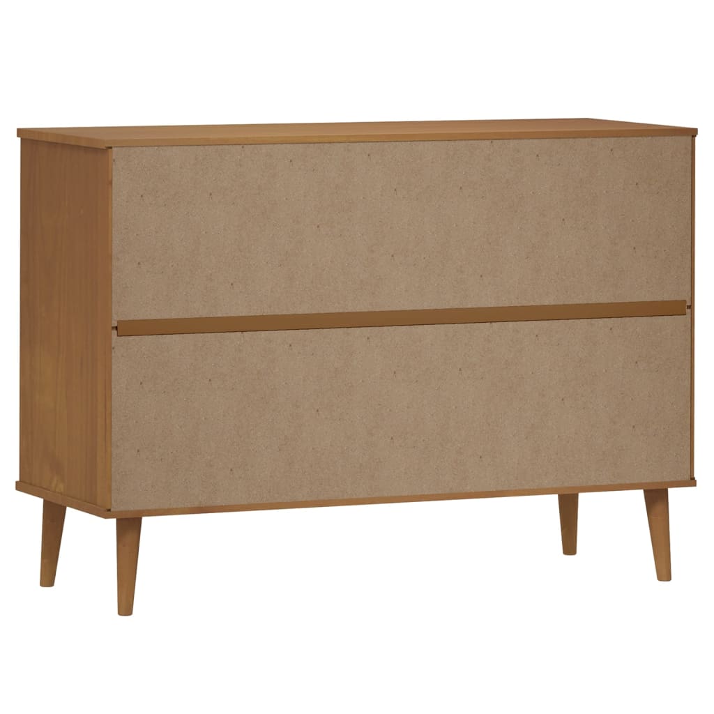 Vidaxl Chest of Drawers Molde, Brown, 113X40X80 Cm, Solid Pine Wood