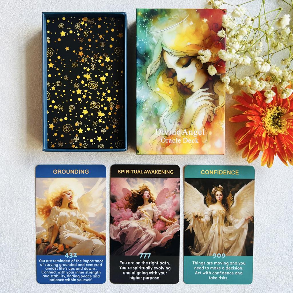 Qcsdckot Angel Number Oracle Oracle Cards for Angel Number Affirmation Cards To Enhance Your Spiritual Journey Cards, Beginners,