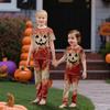Print Cute Family Set Pajamas, Home Clothes, Family Set short Sleeve Top Pants Set