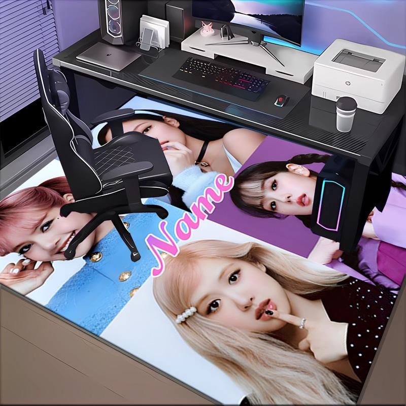 Custom Name Kpop Group Fashion Rug for Living Room, Game Rooms, Office, Bedroom, Floor Mat Playful Design, fan gifts Christmas decor