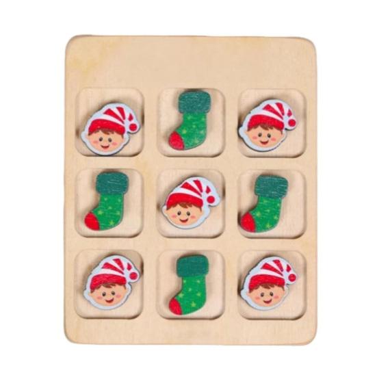 

Yousheng Christmas Wooden Board Game Santa Snowman Reindeer Tree Pieces 2 Player Mini Chess Board Puzzle Toy Party Classical Strategic Tabletop Game 1 Set