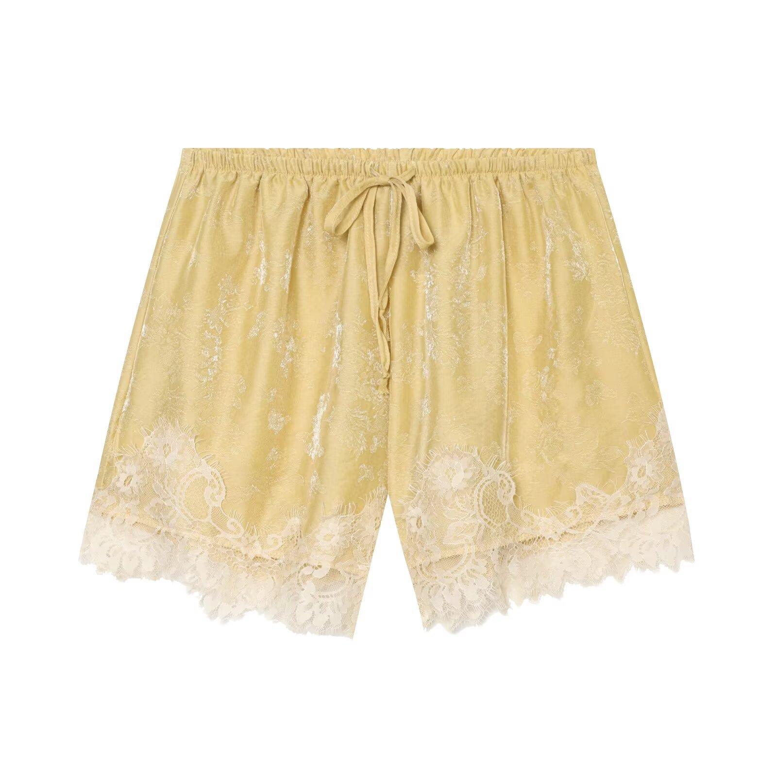 European and American style, new women s clothing, lace jacquard top, jacquard lace shorts 5107084 XS