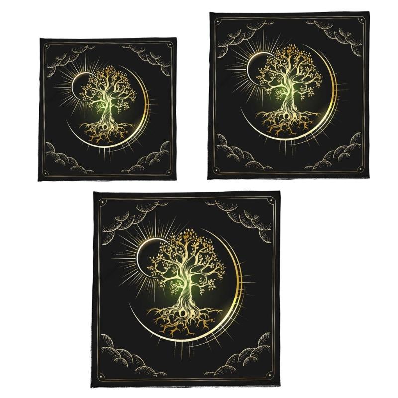 Tarots Card Tablecloth Altars Cloth Moon Sun Tree Astrologys Tablecloth Decors