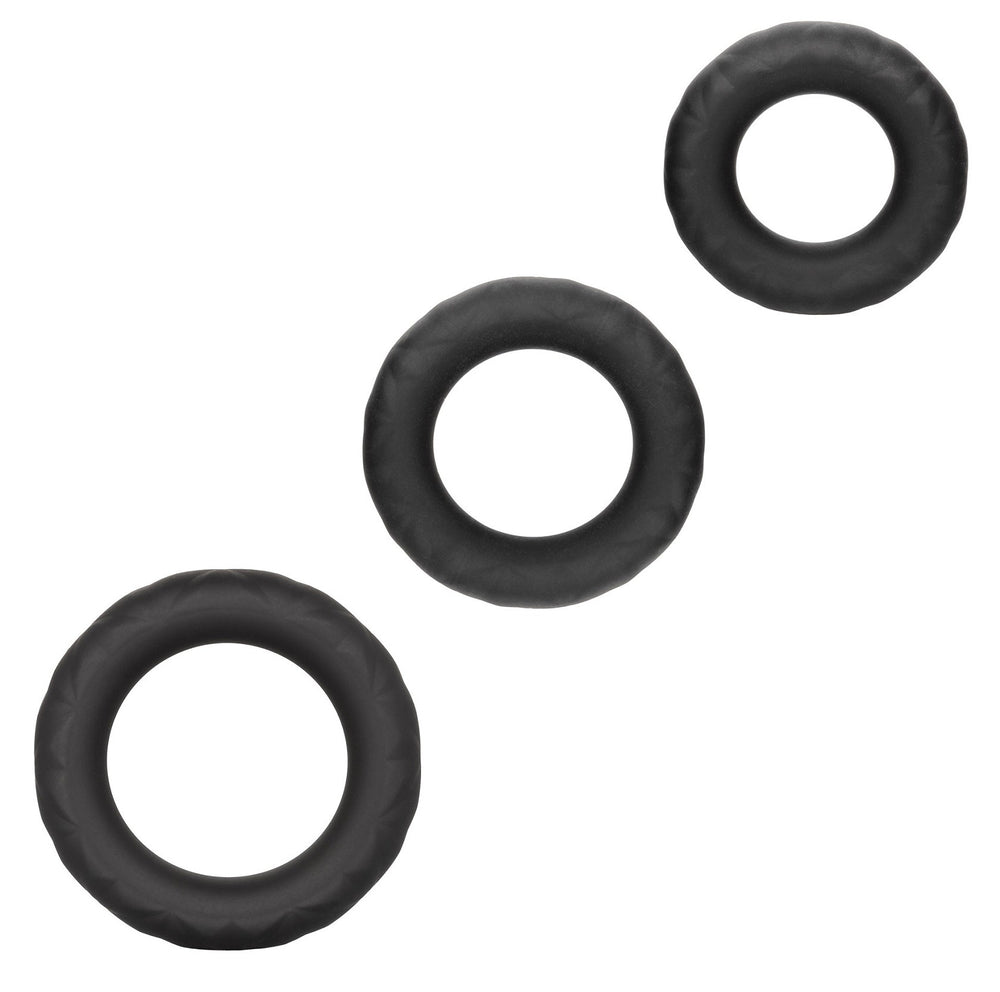 Set of 3 Black Link Up Cockrings - Calexotics - Flexible Cockrings