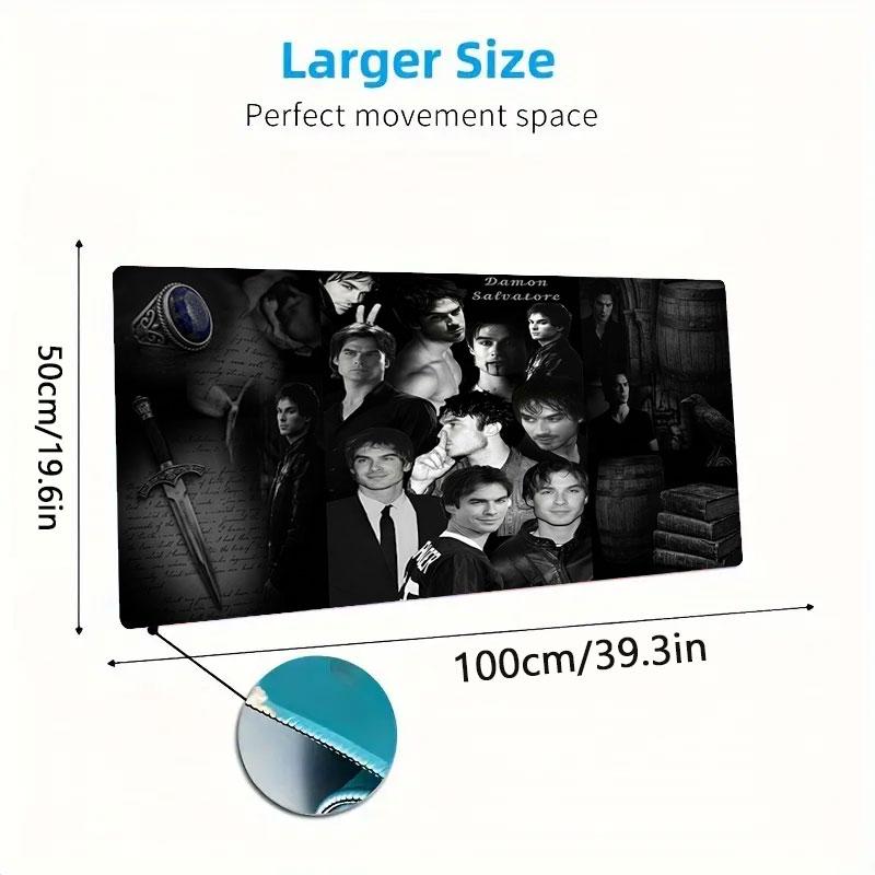 Damon Salvatore Collage Large Size Mouse Pad Large Gaming Table Cushion Nonslip Laptop Tablet Big Mousepad Xxl Mat Mini Pc Playmat With Lock Edge
