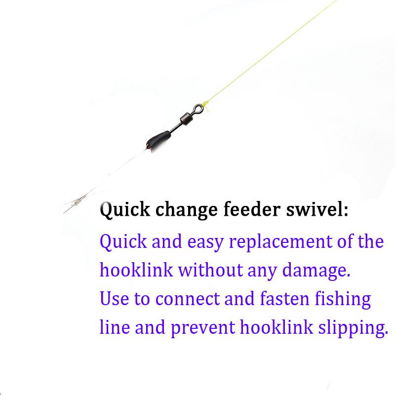 20Pcs Quick-Change Feeder Swivels For Carp Fishing - Fishing Tackle Connector With Swivel Snaps Fishing Accessories For Method