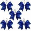 Shiny Leather Bow Keychain with Rhinestones - Fashionable Gift Charm