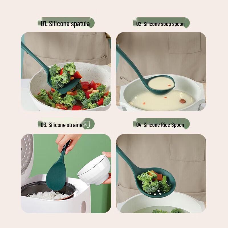 Bayco Heat-Resistant Silicone Cooking Utensil Set