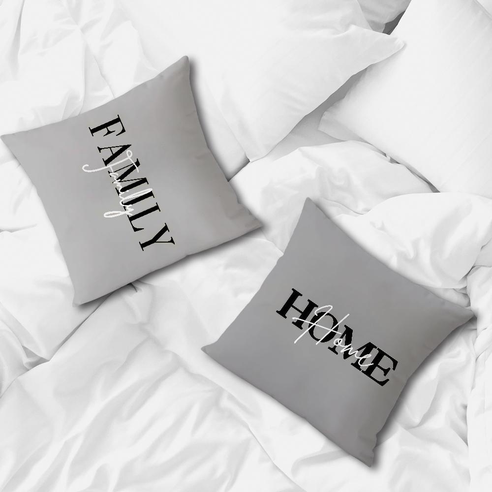 Flower Pattern Comfortable Soft Pillow Case White for Sofa Living Love Room Home Office Decor Gray Geometry Protective Covers