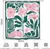 Pink Green Abstract Floral Pattern Waterproof Shower Curtain 180x180cm - Modern Botanical Print Bath Curtain for Home Decor