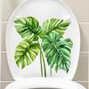 Elegant Tropical Leaves Toilet Stickers, Waterproof Removable Self-Adhesive Bathroom Wall Decals