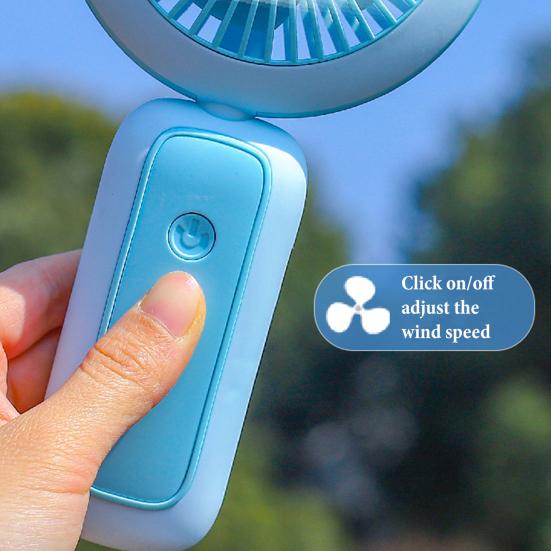 Foldable Handheld Fan with Night Light USB Rechargeable Mini Fan for Desk Dorm Portable Quiet Fan for Students Office