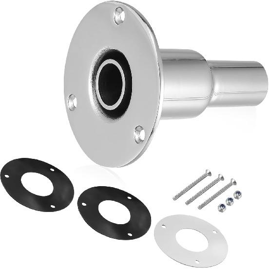 

Motoforti Universal Straight Thru Hull Exhaust Skin Fitting with Screw and Nuts, for 24mm 0.94 Inch Tube Pipe, Stainless Steel, Silver Tone