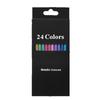 Kros24 Black Wood Metal Colored Pencils for Student Art & Creative Graffiti - Boxed Set