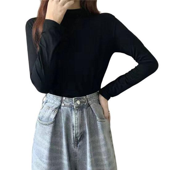 Top Intimo da Donna Accogliente Alta Elasticità Tessuto Morbido Top Intimo da Donna Blusa con Fondo T-Shirt Basic Top Intimo da Donna