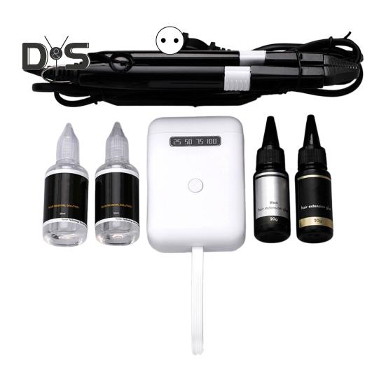 1 Set Hair Extension Tool Kit with 405nm LED UV Light Hair Extension Machine Professional Home Salon Barber Hair Extension Remover Tools