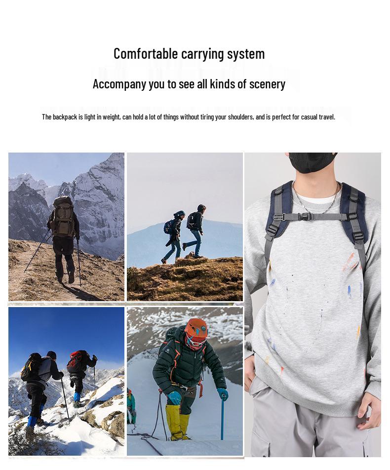 Unisex Large Capacity Outdoor Hiking Backpack - Lightweight, Fashionable, and Perfect for Travel and Sports