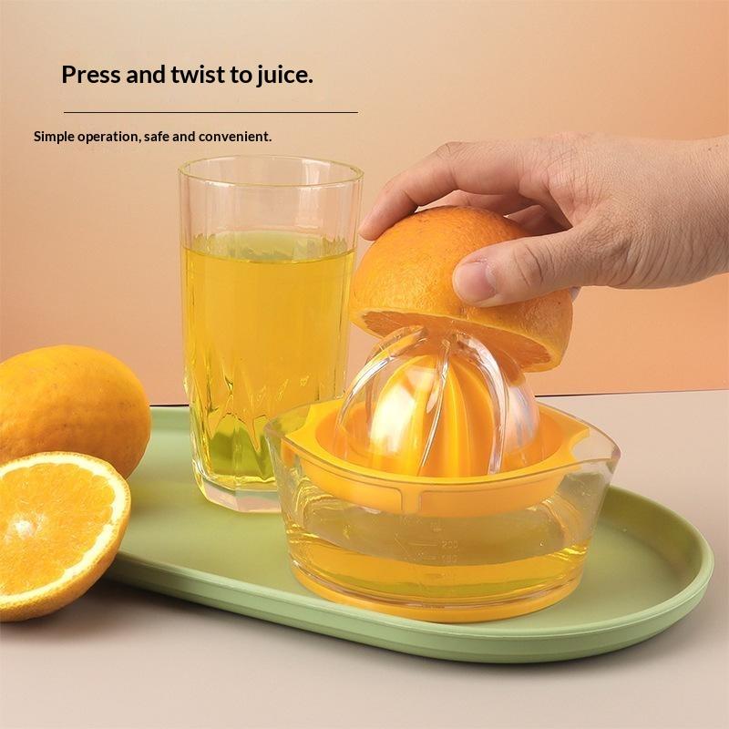 Manual Citrus Juicer Small Portable Hand Squeezer with Built-in Measuring Cup for Dorm Office Home Orange Juicing