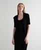 Adaul Collar Point Half Sleeve Cardigan - Black