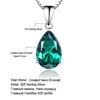 UMCHO Pendant Necklace for Women Nano Russian Simulated Emerald Gemstone Zircon Chain Necklace for Women