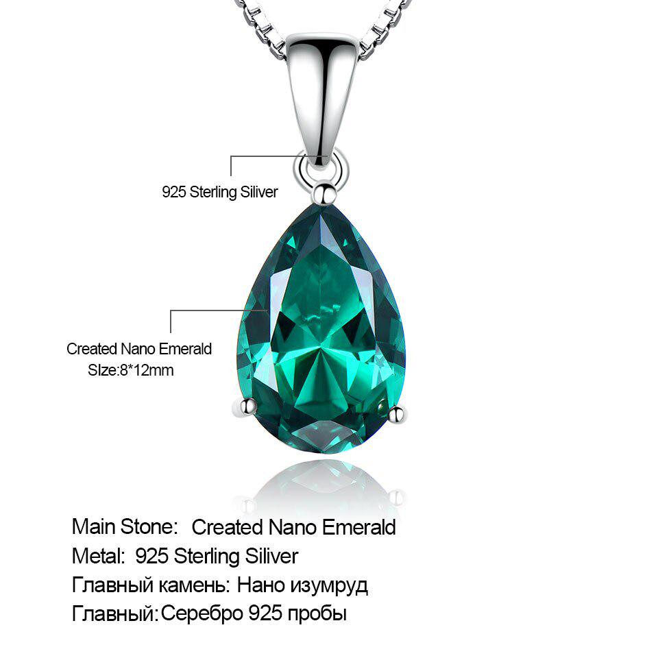 UMCHO Pendant Necklace for Women Nano Russian Simulated Emerald Gemstone Zircon Chain Necklace for Women