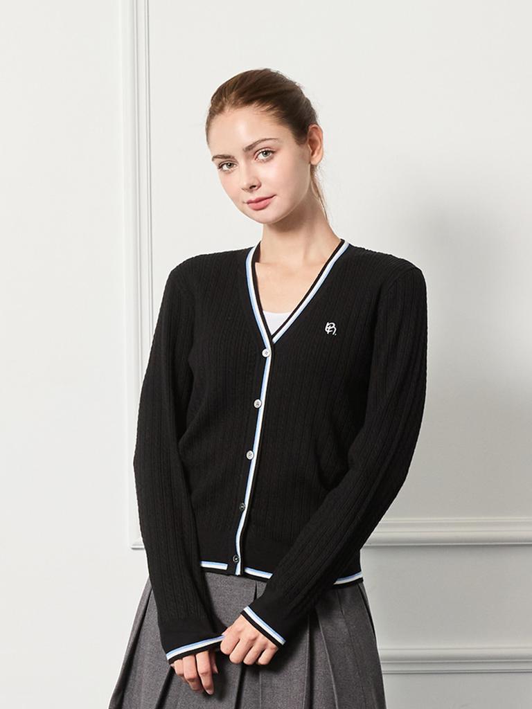 NITINA Slim Cable Cardigan Bk
