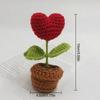 1-5pc Handmade Knitted Flower Pot Red Heart-Shaped Knit Imitation Potted Creative Gift Ornament Desktop Home Decor Xmas Gift