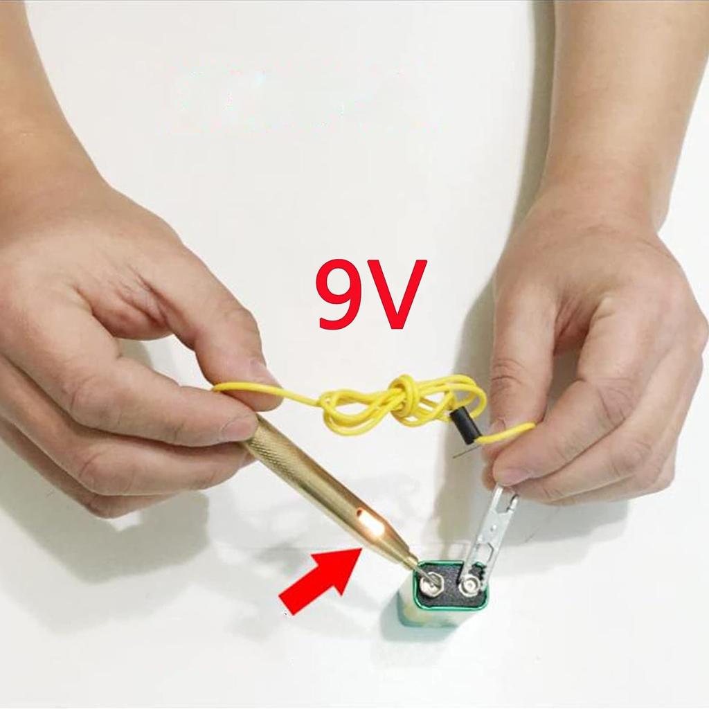 Current Voltage Tester with Alligator Clip Car Test Lamp Voltage Light Test Lamp 6V 12V 24V Car Test Lamp with Crocodile Clip for Cars Motorcycles