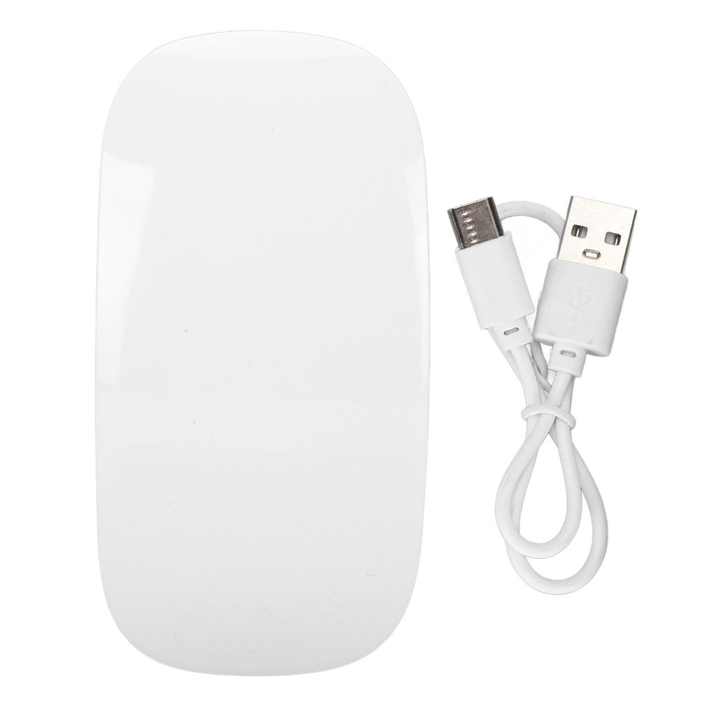 Bezdrátová Bluetooth myš, ergonomická zakřivená optická dotyková myš s USB-C, dobíjecí, tenká, tichá, cestovní