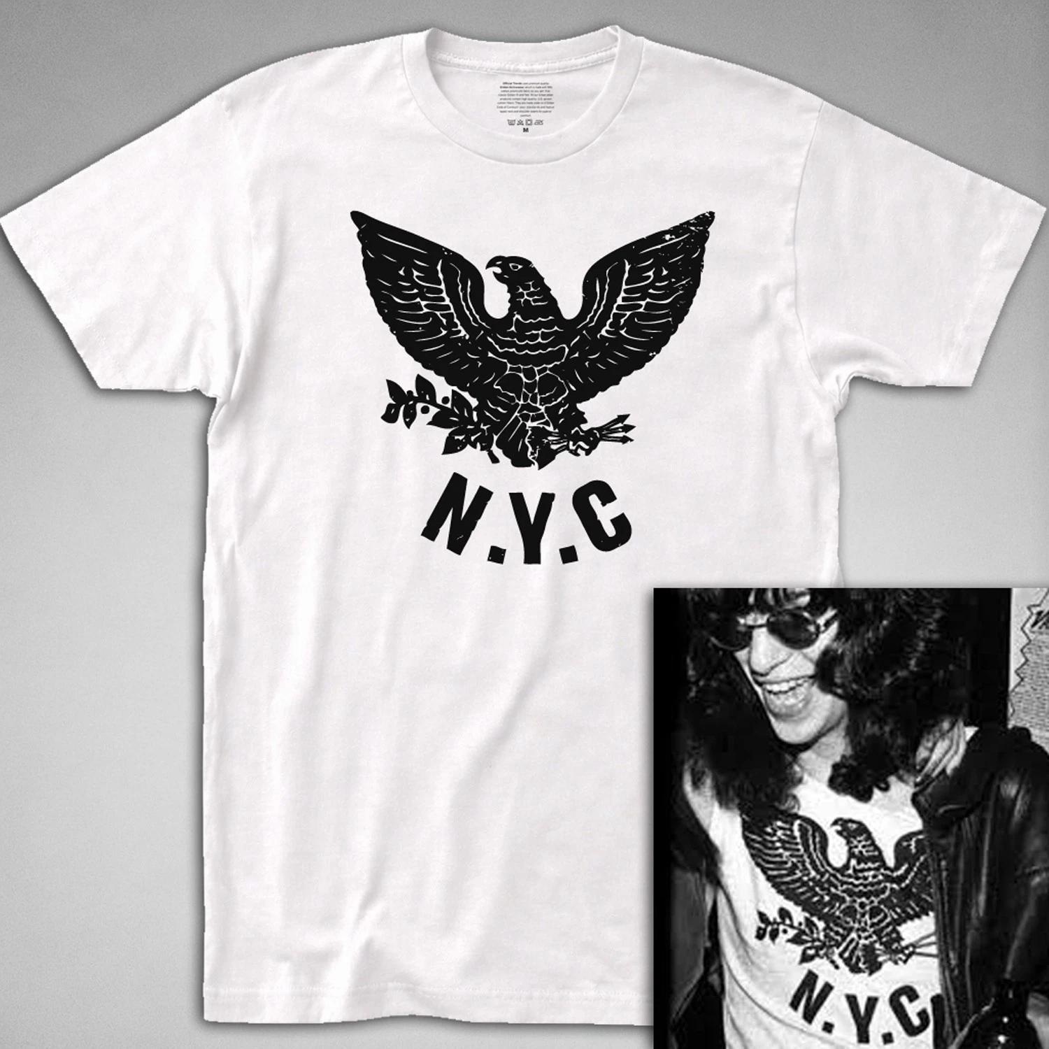 NYC Eagle T Shirt joey ramone johnny ramones new york 70s punk rock vintage tee XS