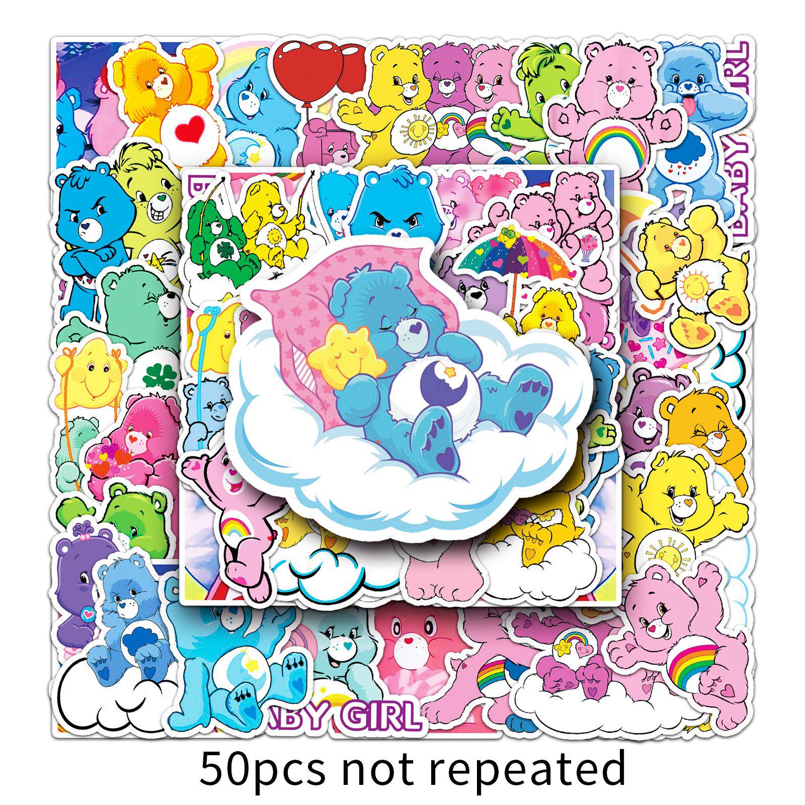 50 Cartoon Love Bear Waterproof Stickers for Kids - Graffiti Stickers for Suitcases, Laptops, Scooters