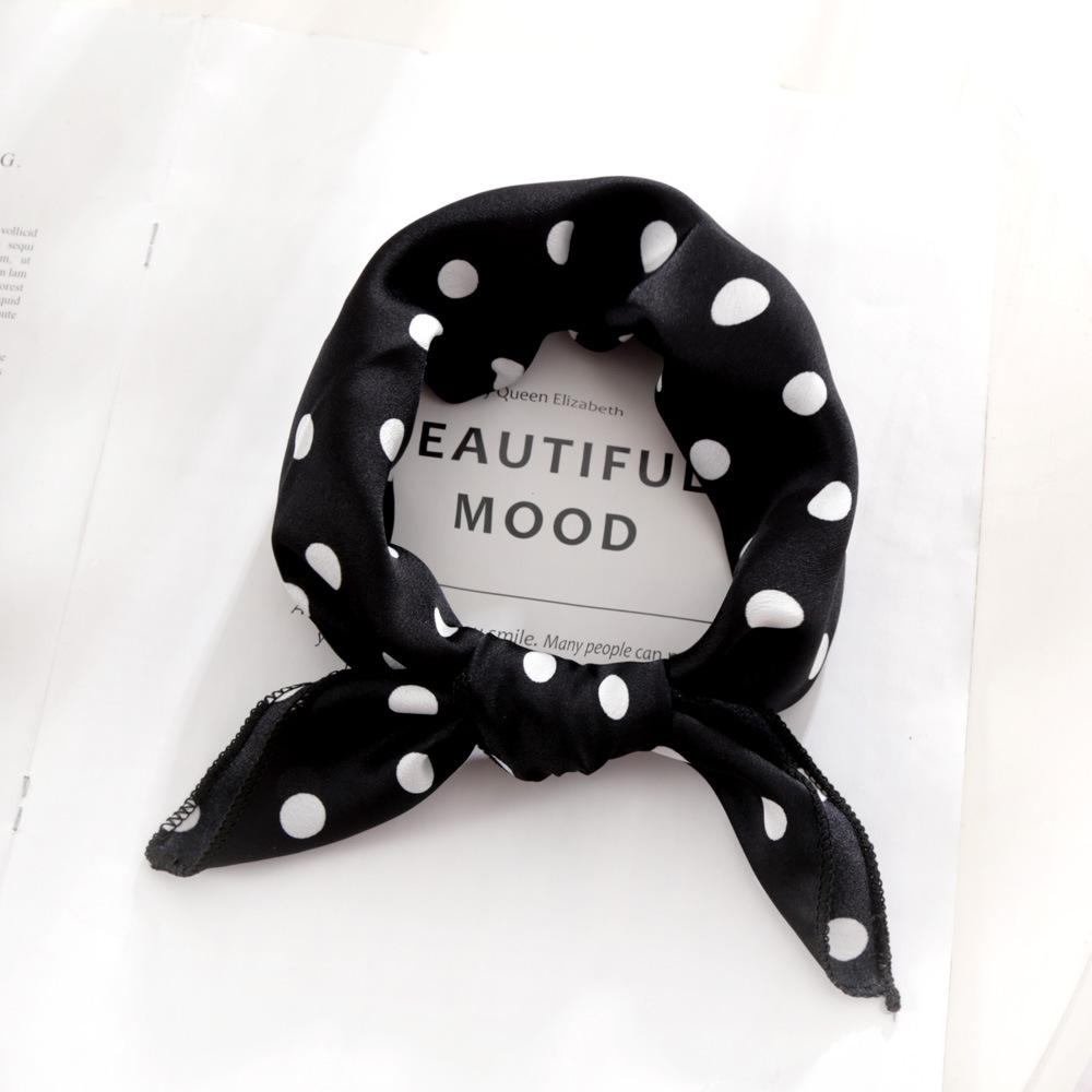 New Fashion Dots Silk Square Scarf Women 50cm Neck Head Scarfs Office Lady Hair Kerchief Shawl Head Tie Handkerchief