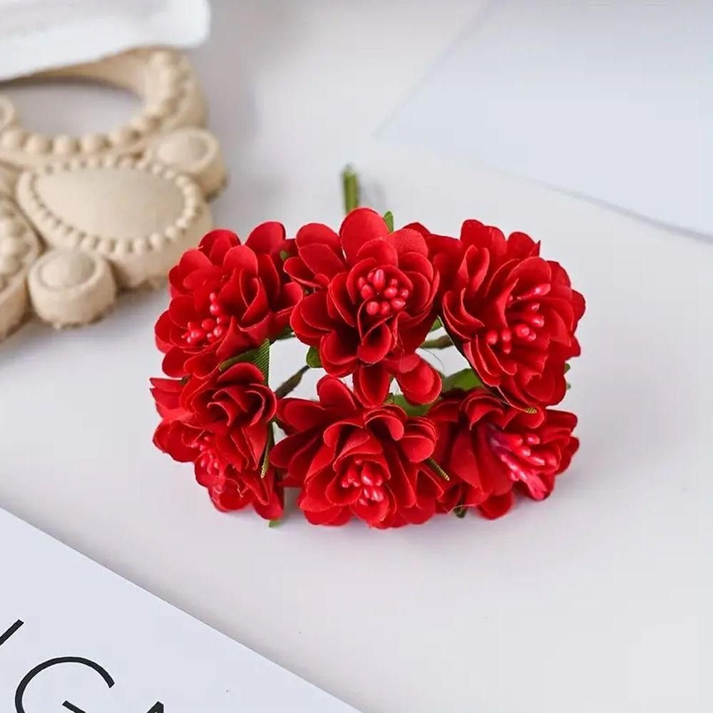 Mini Silk Hydrangea Bouquet 6 Heads Fake Plants Artificial Carnation Bouquet  Mother's Day Decor