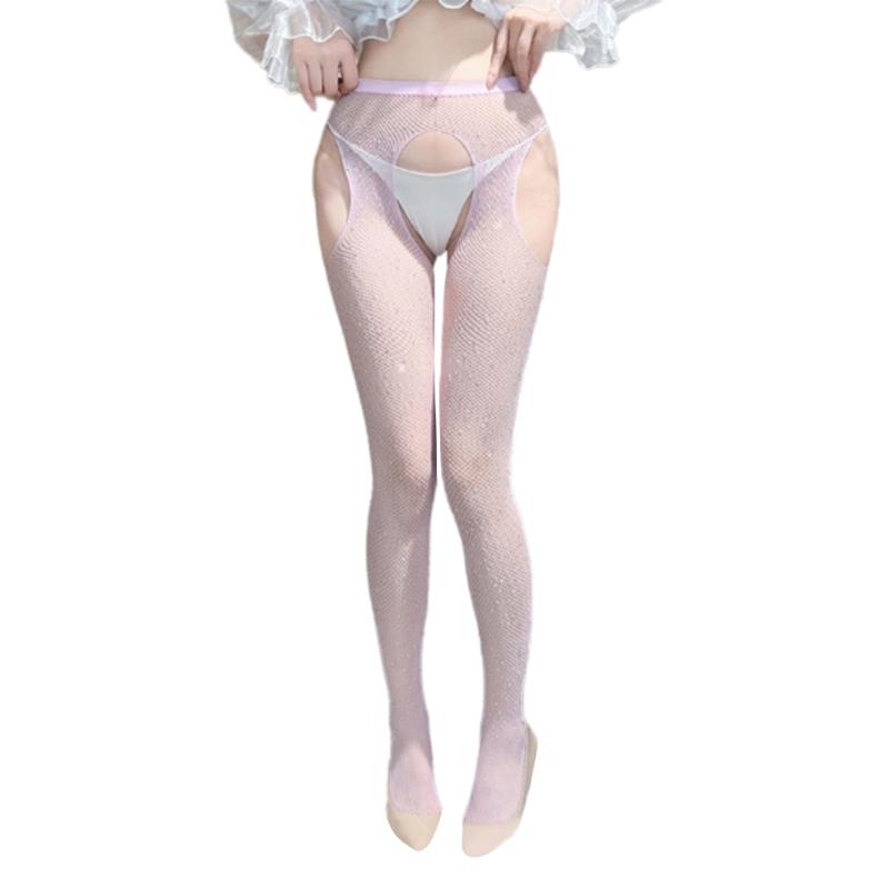 Suspender Pantyhose Rhinestones Fishnet Thigh High Stockings Hight Waist Tights Pantyhose Garter Belt Tights Hosiery