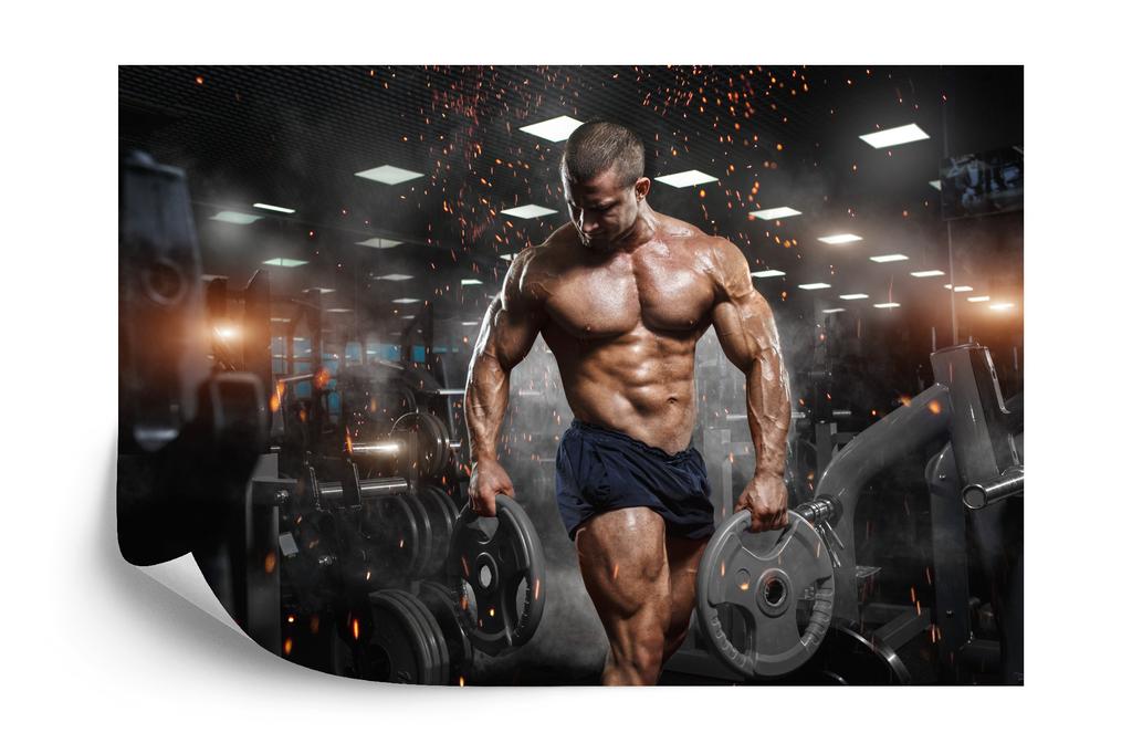 Photomural Muscular Man At The Gym Smooth Vinyl 254x184