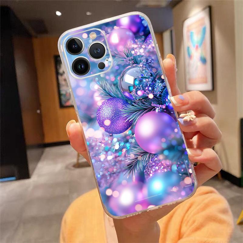 Christmas Tree Ball Phone Case Carcasa Funda For iPhone 17 Pro Max Air 16 15 14 13 Pro Max 15 16 Pro 15Plus 16E Case