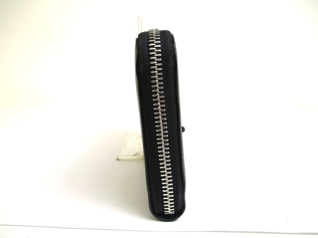 Authentic Salvatore Ferragamo Gancini Black Leather Silver H/W Round Zip Wallet #a683  Refurbished