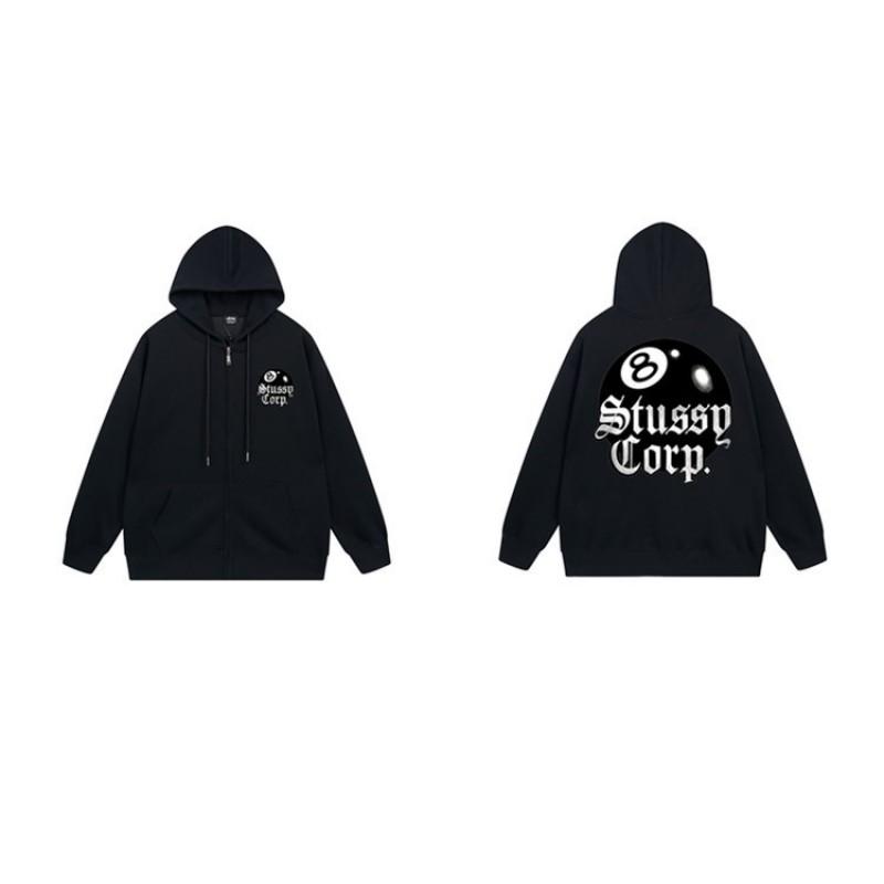 Mens Hooded Zip-Up Fleece-Lined Sweatshirt With Letter Print Casual Oversized Pullover Winter Jacket