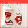 Christmas Wooden Decor Ornaments With Painted Santa And Snowman For Holiday Festive Display
