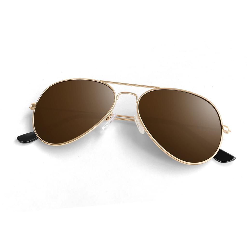 Men Retro Pilot Sunglasses Big Frame Oversized Metal UV400 Reflective Lens Trendy Driving Shades for Women