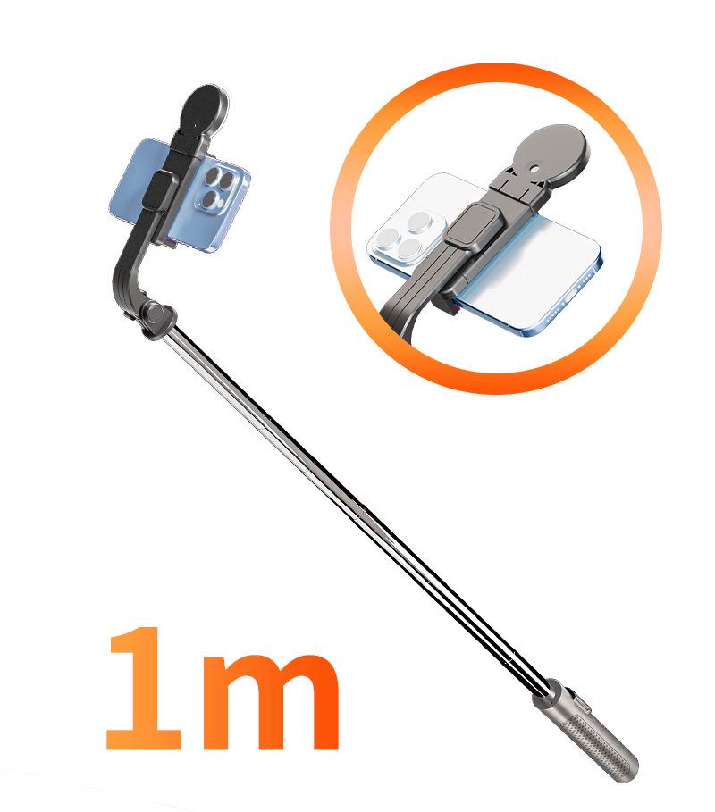 1M Extendable Selfie Stick with Fill Light & Live Streaming Bracket