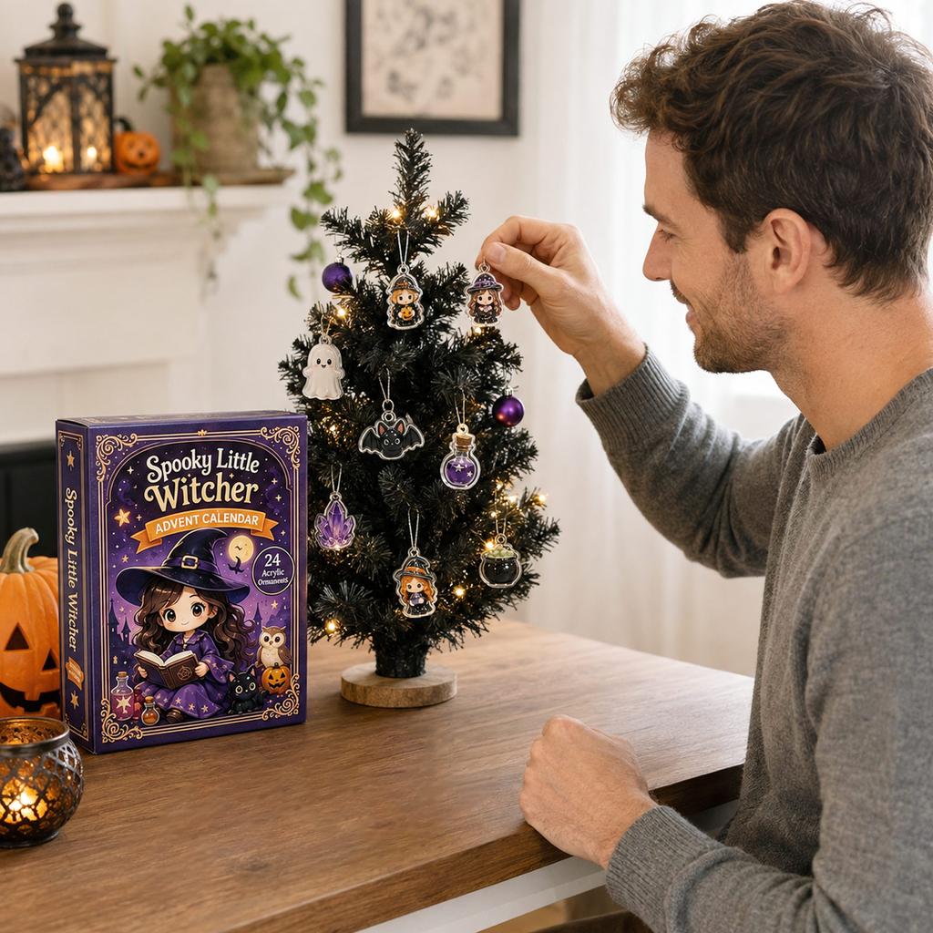 -Day Acrylic Advent Calendar with 2D Designs for Christmas Countdown