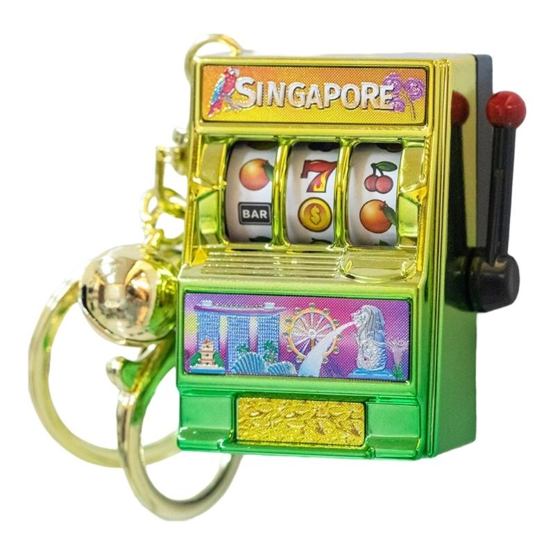 

Ретро Фруктовий Ігровий Автомат Брелок-Підвіска з Обертовим Циферблатом та Дзвіночком для Інтерактивних Домашніх Вечірок зелений/золотистий