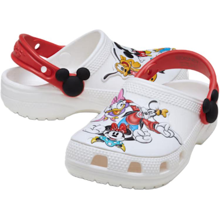 Crocs Mickey Friends Sabot Classique Confortable Polyvalent Bas Baskets de Marche Sabots pour Bébé Blanc 211485-90H