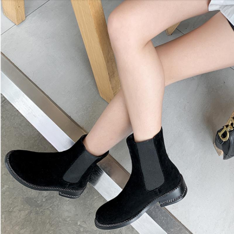 Mujeres botines cow ante Chelsea Botas primavera y otoño moda all-match  botas femeninas comprar a buen precio — entrega gratuita, reseñas reales  con fotos — Joom